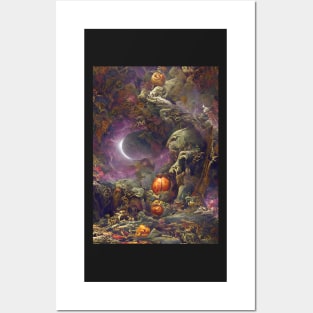 HALLOWEEN IN THE ENCHANTED FOREST Posters and Art